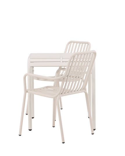 Borneo pöytä alumiini - beige / Neliö 70*70* + 2kpl Peking ruokatuoli alumiini - beige