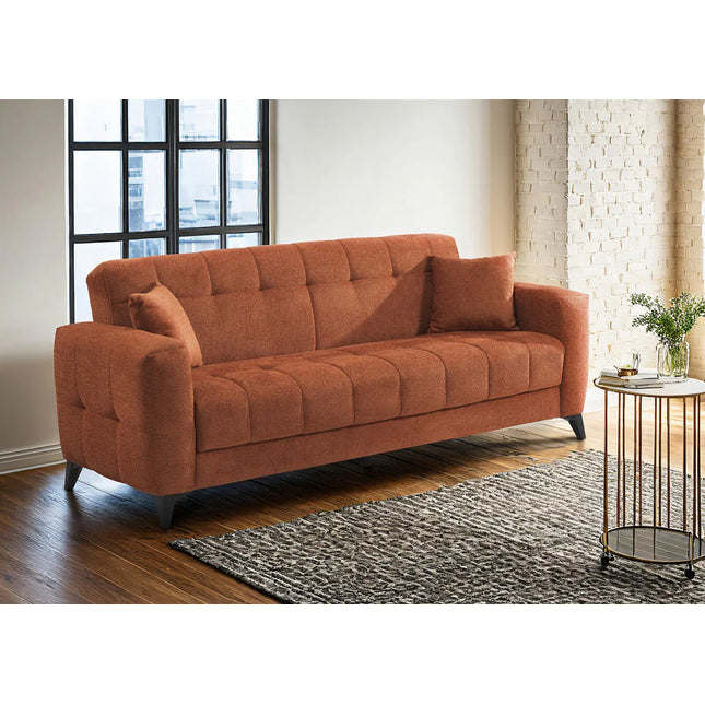 Hilla vuodesohva - terrakotta tai harmaa - KalusteDuo_Huonekaluliike_Vuodesohva