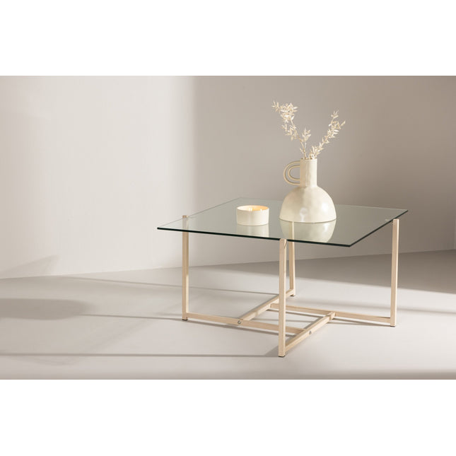Hybrid sohvapöytä 80x80 cm - lasi/luonnonvärinen - KalusteDuo_Huonekaluliike_Pöytä
