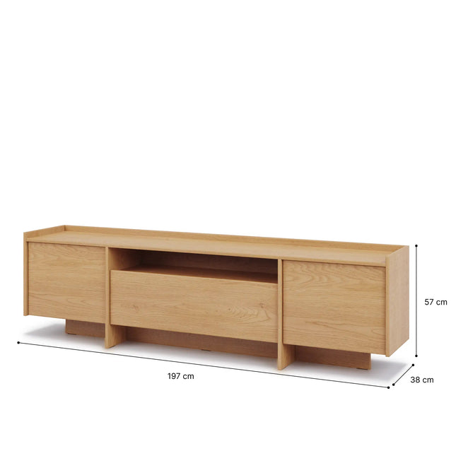 Japandi TV - taso 197 cm — Tammi - KalusteDuoHuonekaluliikeTV - taso