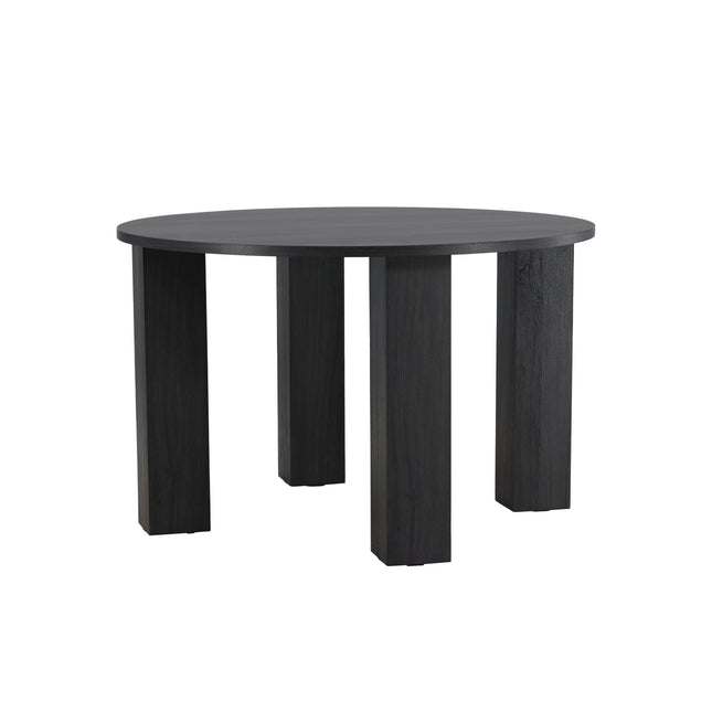 Juno pyöreä ruokapöytä Ф120x75 cm - MDF ja musta 3D-paperi - KalusteDuo_Huonekaluliike_Ruokapöytä
