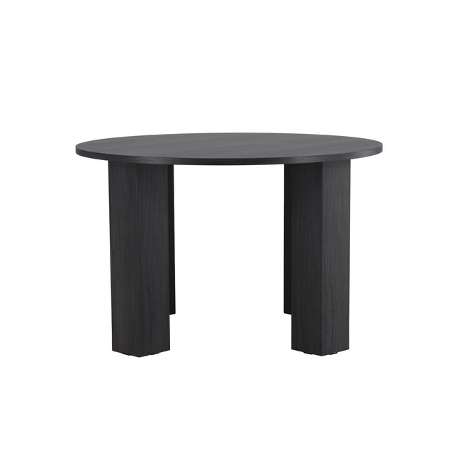 Juno pyöreä ruokapöytä Ф120x75 cm - MDF ja musta 3D-paperi - KalusteDuo_Huonekaluliike_Ruokapöytä