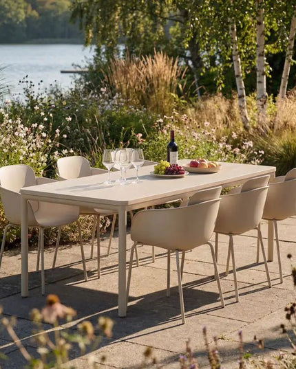 Kirra Ceramic ‑ruokapöytä + 6 Patio S2 ‑tuolia - KalusteDuo_Huonekaluliike_Ruokailuryhmä ulkokäyttöön