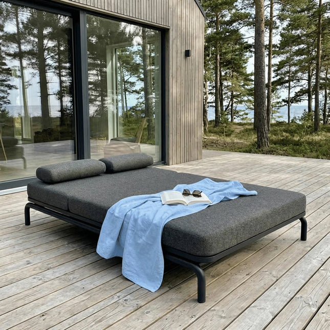 Kirra Double Sunbed - hiekka tai harmaa väri - KalusteDuoHuonekaluliikeAurinkovuode