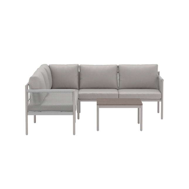 Kos kulmasohvaryhmä - beige / beige polywood - KalusteDuo_Huonekaluliike_Oleskeluryhmä ulkokäyttöön