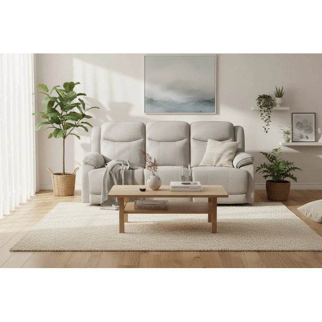 Koto 3‑istuttava recliner‑sohva – harmaa cozy‑kangas - KalusteDuo_Huonekaluliike_recliner sohva