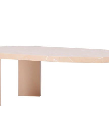 Kres sohvapöytä 125x70,5x40 cm - kulta/ vaaleanpunainen/ marmorinvärinen - #KalusteDuo_#Huonekaluliike_Pöytä
