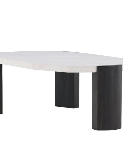 Kres sohvapöytä - 125x70,5x40 cm - musta/ kivenvärinen - #KalusteDuo_#Huonekaluliike_Pöytä