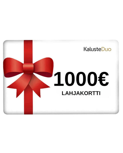 Lahjakortti 1000€ - KalusteDuo_Huonekaluliike_lahjakortti