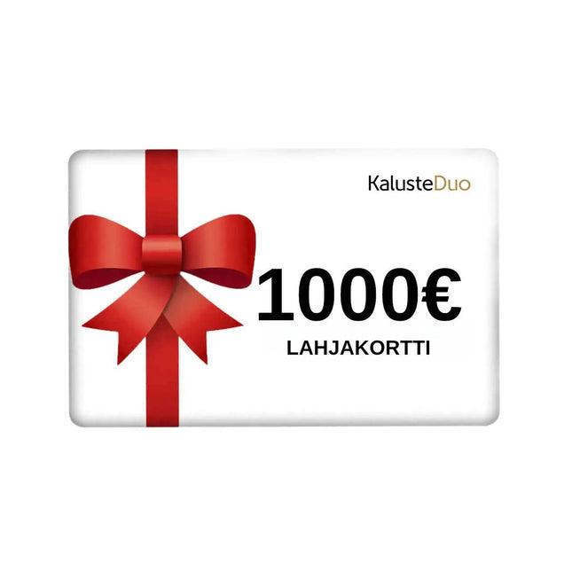 Lahjakortti 1000€ - KalusteDuo_Huonekaluliike_lahjakortti