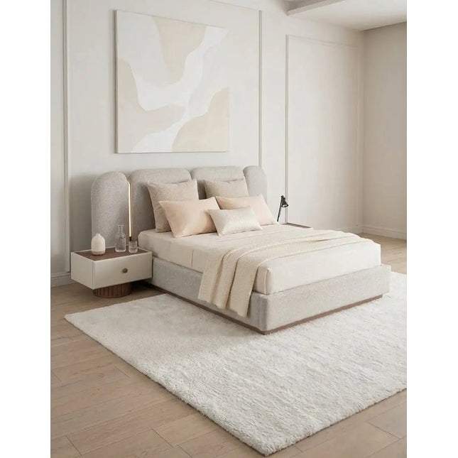 Larissa sänky 160/180 cm – valaistus & säilytys, beige - KalusteDuo_Huonekaluliike_Sänky