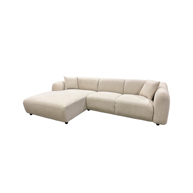 Leia divaanisohva divaani vasemmalla - beige bouclé - #KalusteDuo_#Huonekaluliike_Sohva
