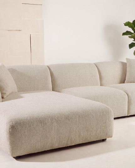 Leia divaanisohva divaani vasemmalla - beige bouclé - #KalusteDuo_#Huonekaluliike_Sohva