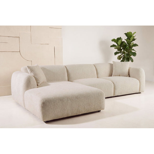 Leia divaanisohva divaani vasemmalla - beige bouclé - #KalusteDuo_#Huonekaluliike_Sohva