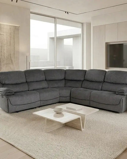Levo recliner‑kulmasohva 300×300 cm – harmaa - KalusteDuo_Huonekaluliike_recliner kulmasohva