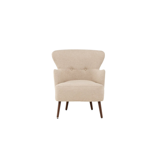 Lincoln yhden istuttava sohva - Pähkinäpuu / Beige bouclé - #KalusteDuo_#Huonekaluliike_Nojatuoli