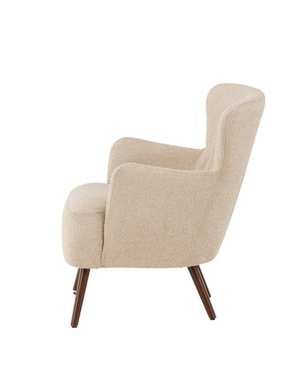 Lincoln yhden istuttava sohva - Pähkinäpuu / Beige bouclé - #KalusteDuo_#Huonekaluliike_Nojatuoli