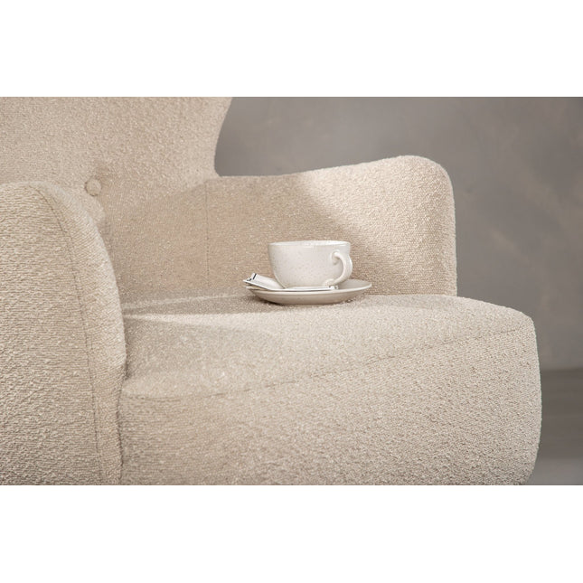 Lincoln yhden istuttava sohva - Pähkinäpuu / Beige bouclé - #KalusteDuo_#Huonekaluliike_Nojatuoli