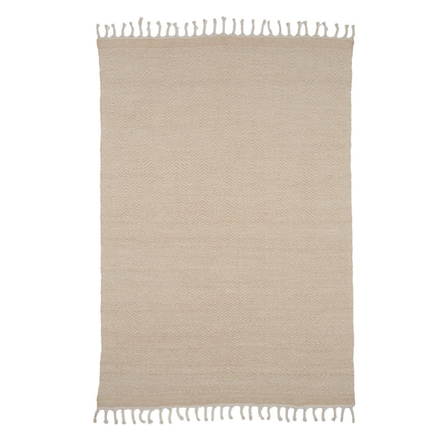 Loke villa/puuvillasekoite - 300*200 - Suorakaide-Valkoinen/Beige - KalusteDuo_Huonekaluliike_Matto