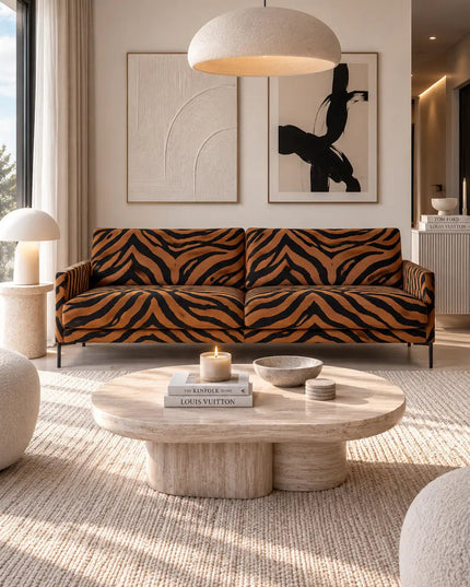 Lyon 3‑istuttava sohva – Lauritzon Okapi “Zebra”‑kankaalla - KalusteDuo_Huonekaluliike_3 istuttava sohva