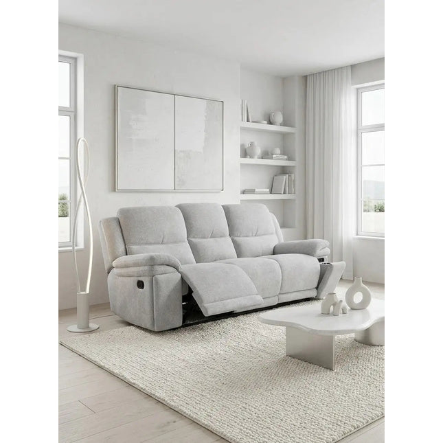 Madeira 3‑istuttava recliner‑sohva – harmaa - KalusteDuo_Huonekaluliike_recliner sohva