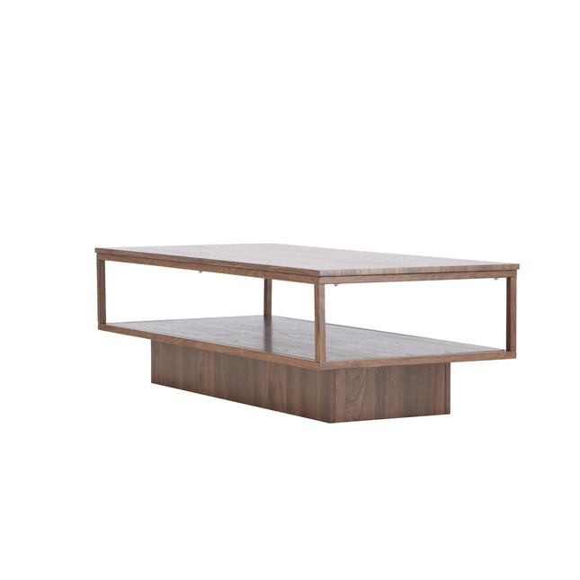 Maglehem sohvapöytä - 130*60*38cm - Teräs pähkinä / MDF pähkinä 3D-paperi - KalusteDuo_Huonekaluliike_Pöytä