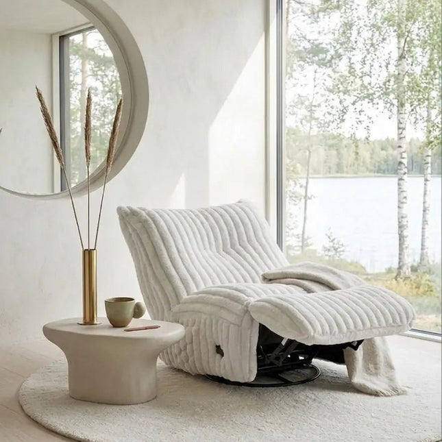 Mello lepotuoli - recliner mekanismilla / valkoinen sametti - KalusteDuo_Huonekaluliike_recliner tuoli