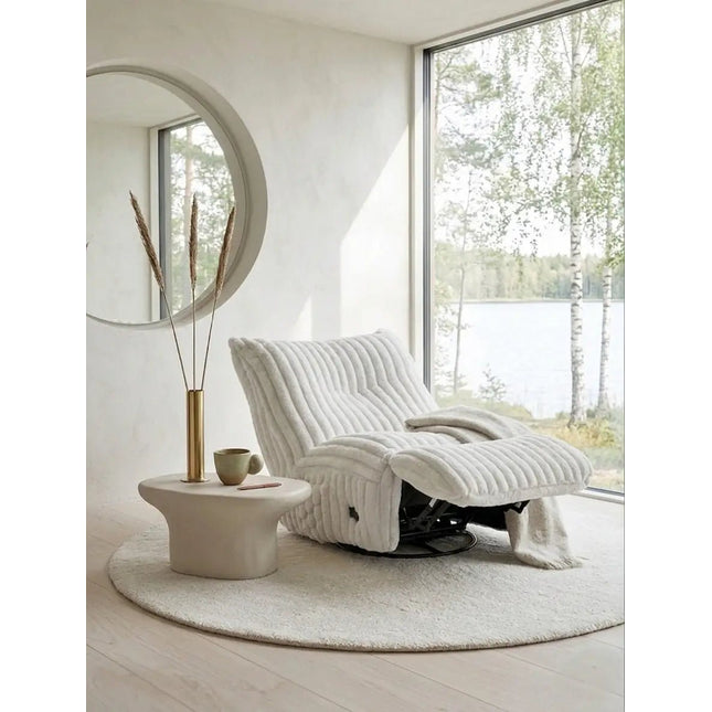 Mello lepotuoli - recliner mekanismilla / valkoinen sametti - KalusteDuo_Huonekaluliike_recliner tuoli