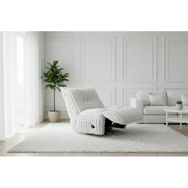 Mello lepotuoli - recliner mekanismilla / valkoinen sametti - KalusteDuo_Huonekaluliike_recliner tuoli