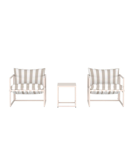 Mesena oleskeluryhmä - beige / raita valkoinen beige - KalusteDuo_Huonekaluliike_Oleskeluryhmä ulkokäyttöön