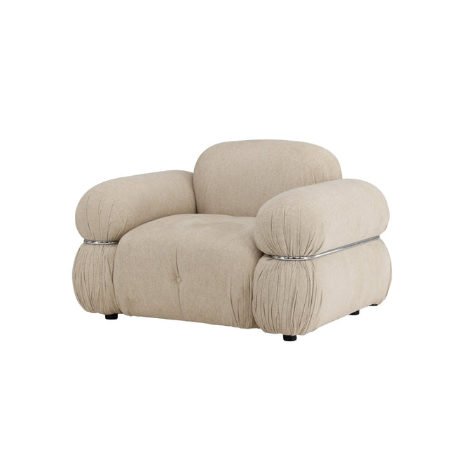 Mika 1-istuttava sohva - hopea runko / beige - KalusteDuo_Huonekaluliike_Nojatuoli
