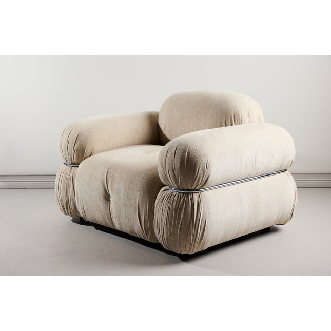 Mika 1-istuttava sohva - hopea runko / beige - KalusteDuo_Huonekaluliike_Nojatuoli