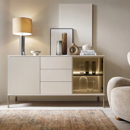 Mona 2 senkki 154 cm - LED‑valaistuksella - KalusteDuo_Huonekaluliike_Senkki