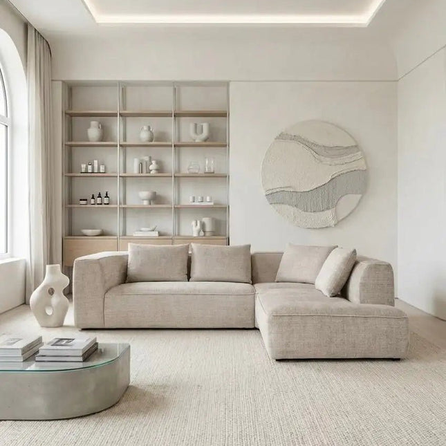 Monaco kulmasohva 282 cm – beige, oikea ja vasen kätisyys - KalusteDuo_Huonekaluliike_Kulmasohva