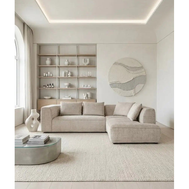 Monaco kulmasohva 282 cm – beige, oikea ja vasen kätisyys - KalusteDuo_Huonekaluliike_Kulmasohva