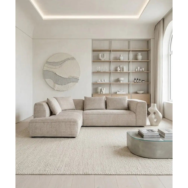 Monaco kulmasohva 282 cm – beige, oikea ja vasen kätisyys - KalusteDuo_Huonekaluliike_Kulmasohva