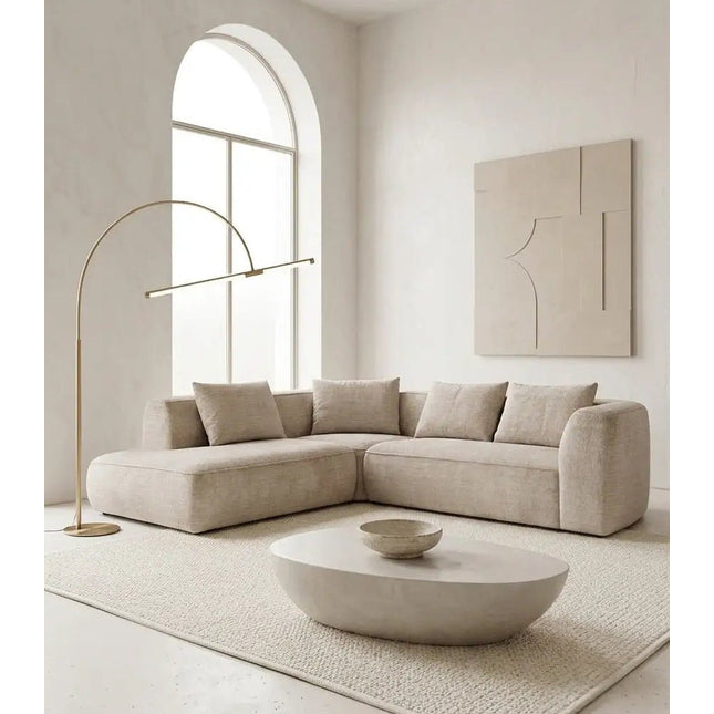 Monaco kulmasohva 282 cm – beige, oikea ja vasen kätisyys - KalusteDuo_Huonekaluliike_Kulmasohva