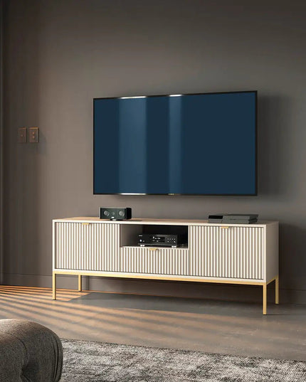 Nala TV‑taso 154 – beige/kulta - KalusteDuo_Huonekaluliike_TV-taso
