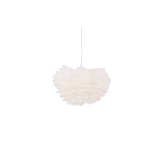 Nicola - pieni riippuvalaisin - Valkoinen / Valkoinen tekohöyhen - KalusteDuo_Huonekaluliike_Valaisin