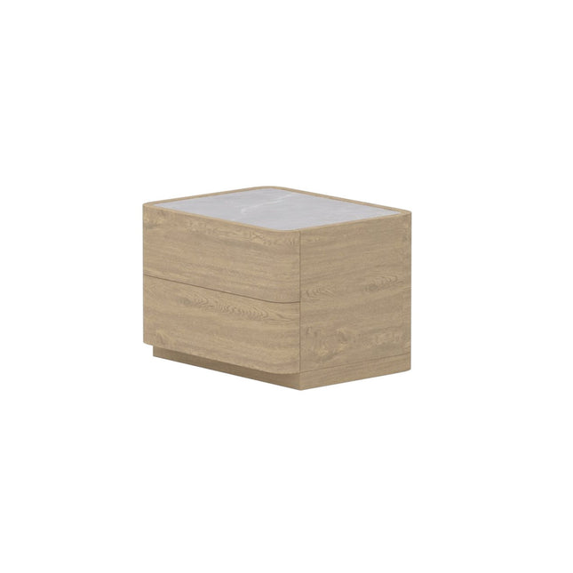 Noble yöpöytä 40x50x36 cm - luonnonvärinen MDF / lasi - KalusteDuo_Huonekaluliike_yöpöytä