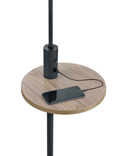 Nook lattiavalaisin – mattamusta valaisin pöytätasolla ja USB‑latauksella - #KalusteDuo_#Huonekaluliike_Lattiavalaisin