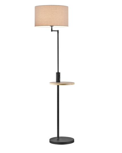 Nook lattiavalaisin – mattamusta valaisin pöytätasolla ja USB‑latauksella - #KalusteDuo_#Huonekaluliike_Lattiavalaisin