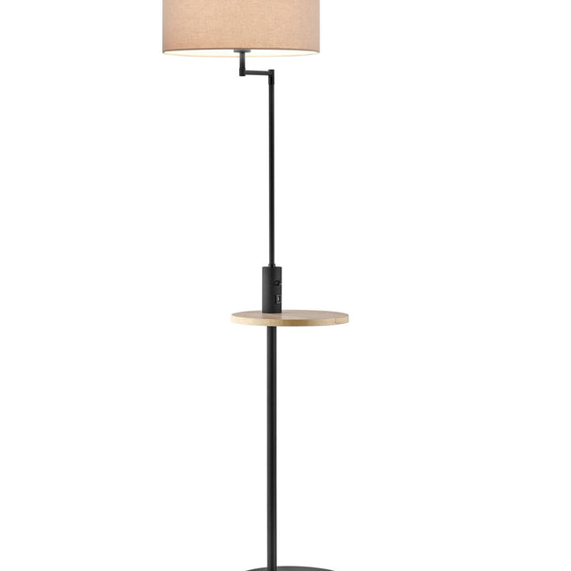 Nook lattiavalaisin – mattamusta valaisin pöytätasolla ja USB‑latauksella - #KalusteDuo_#Huonekaluliike_Lattiavalaisin
