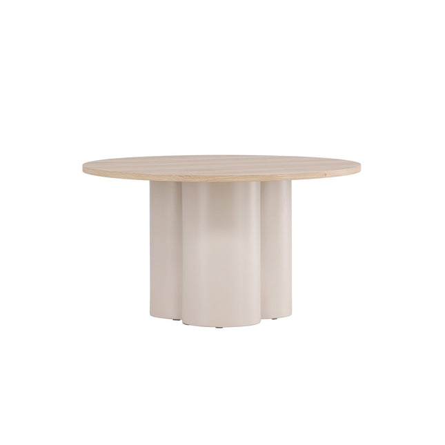 Olivia sohvapöytä ⌀80x45 cm - Beige / Valkolakattu - KalusteDuo_Huonekaluliike_Pöytä