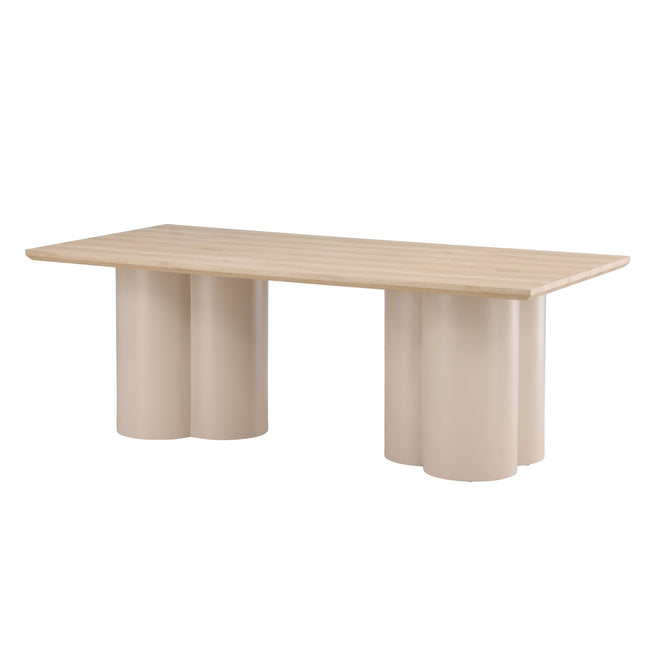 Olivia suorakaiteen muotoinen ruokapöytä 100x210 cm - Beige / Valkolakattu - KalusteDuo_Huonekaluliike_Ruokapöytä