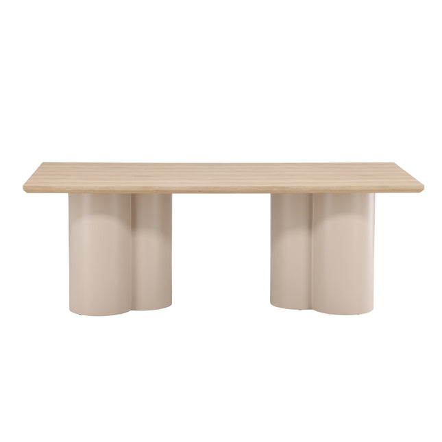 Olivia suorakaiteen muotoinen ruokapöytä 100x210 cm - Beige / Valkolakattu - KalusteDuo_Huonekaluliike_Ruokapöytä