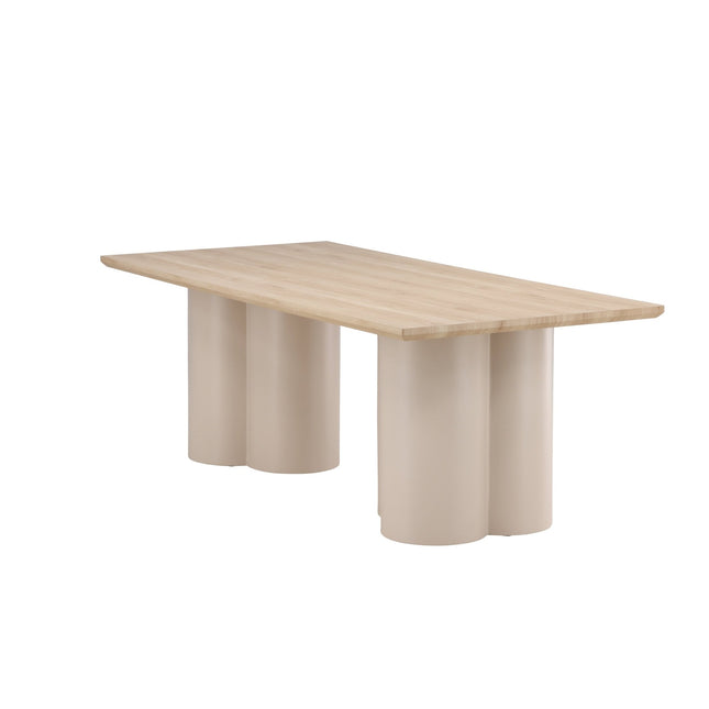 Olivia suorakaiteen muotoinen ruokapöytä 100x210 cm - Beige / Valkolakattu - KalusteDuo_Huonekaluliike_Ruokapöytä