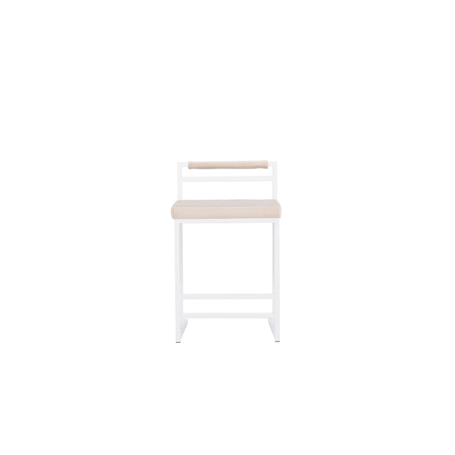 Opelika baarituoli 1 kpl - valkoinen / beige/ FSC 100% - KalusteDuo_Huonekaluliike_Tuoli