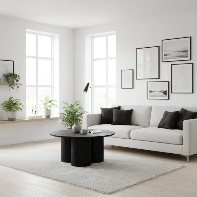 Pillar sohvapöytä - musta tammiviilu - KalusteDuo_Huonekaluliike_sohvapöytä