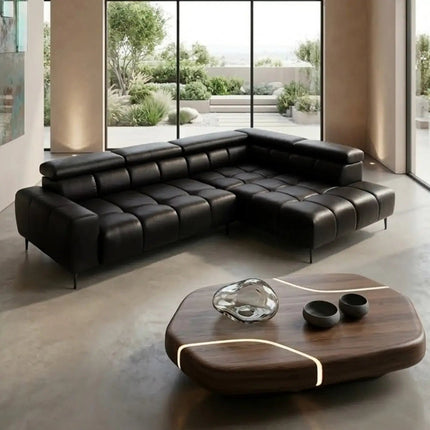 Plaza L kulmasohva aidolla nahalla - KalusteDuoHuonekaluliikeKulmasohva